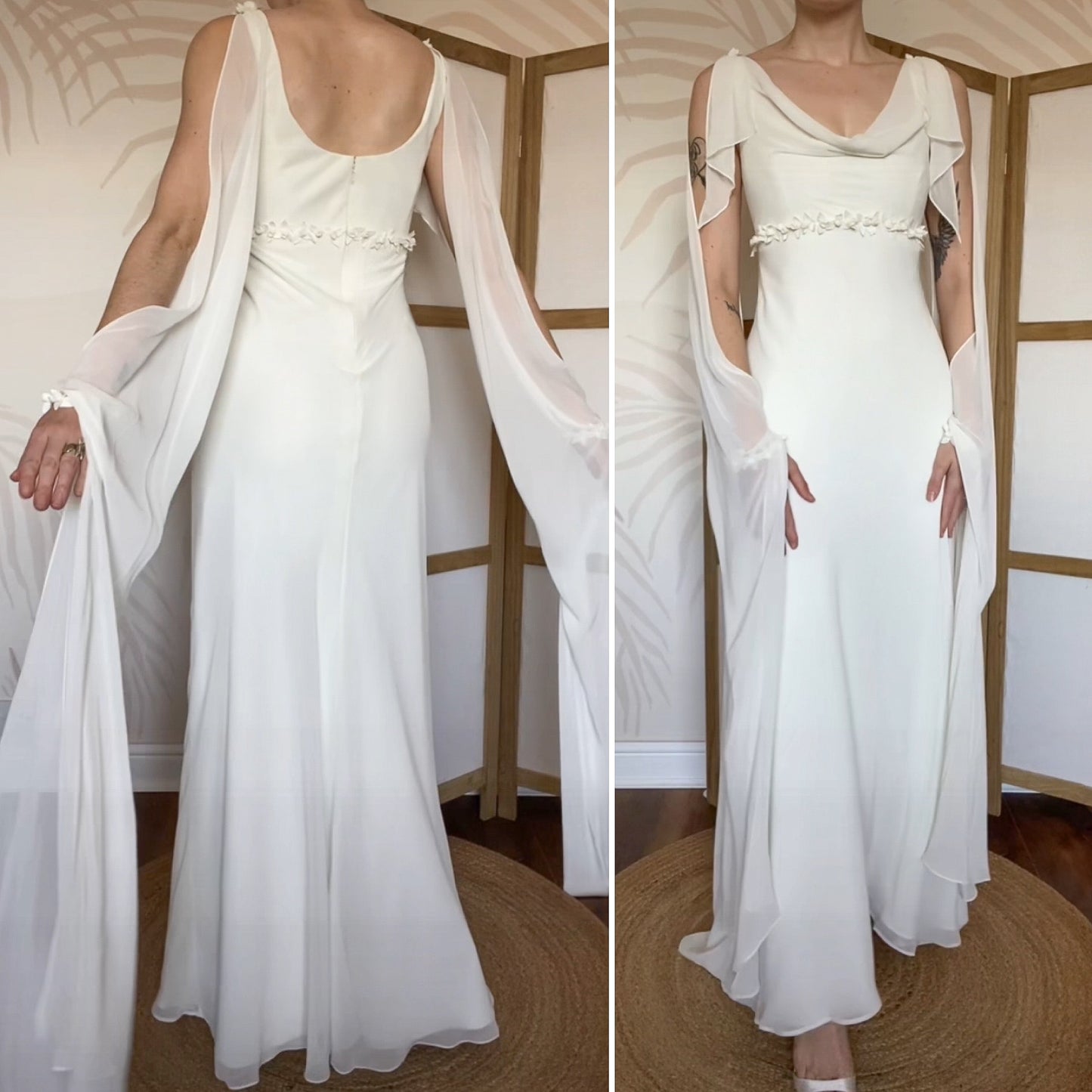 Victoria Jane white ethereal long sleeve wedding dress UK 14