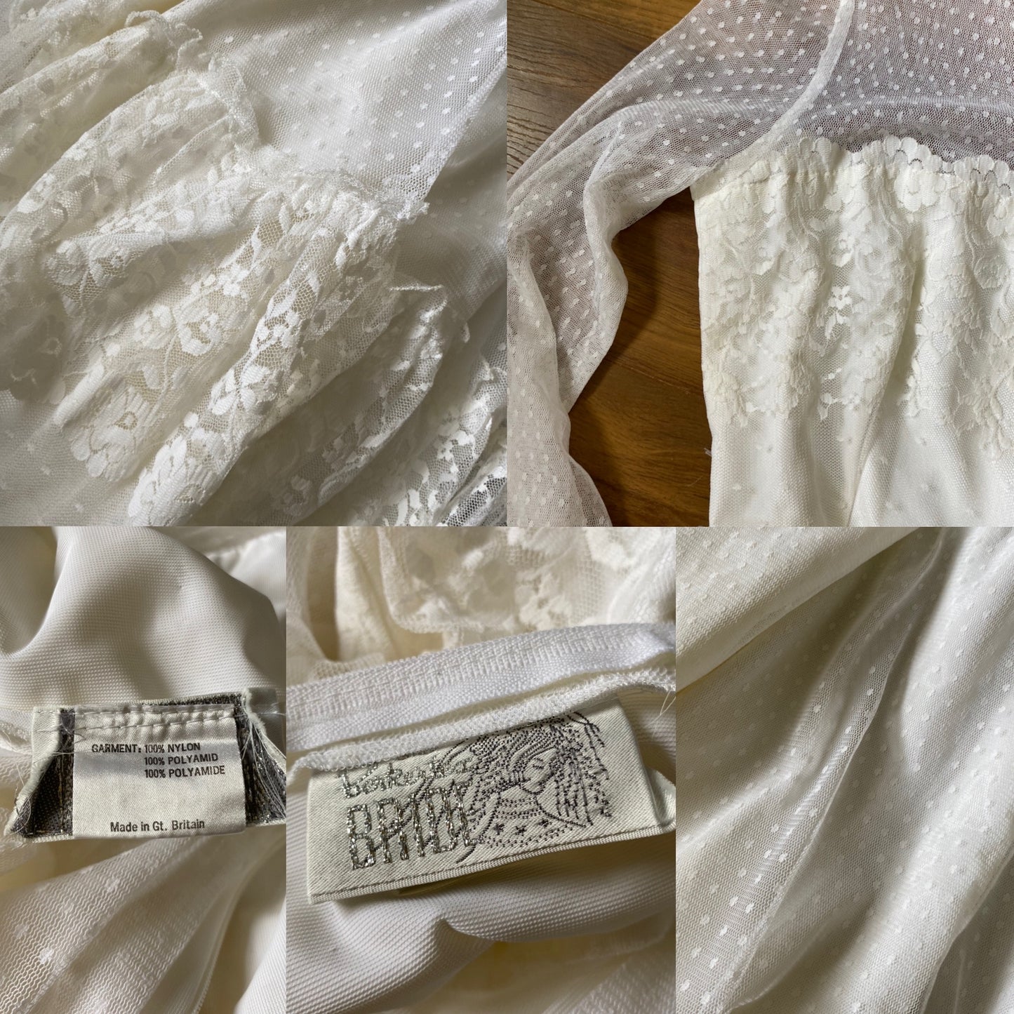 Berkertex white lace long sleeve wedding dress UK 12
