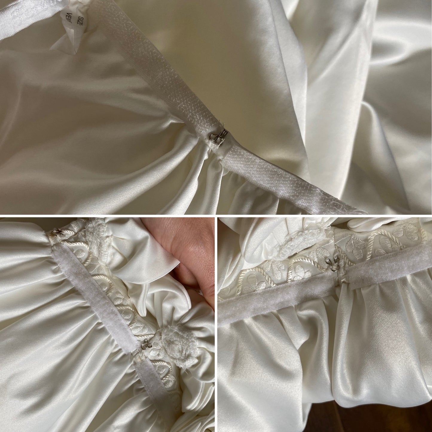 Vintage ivory wedding dress with detachable train uk 8-10