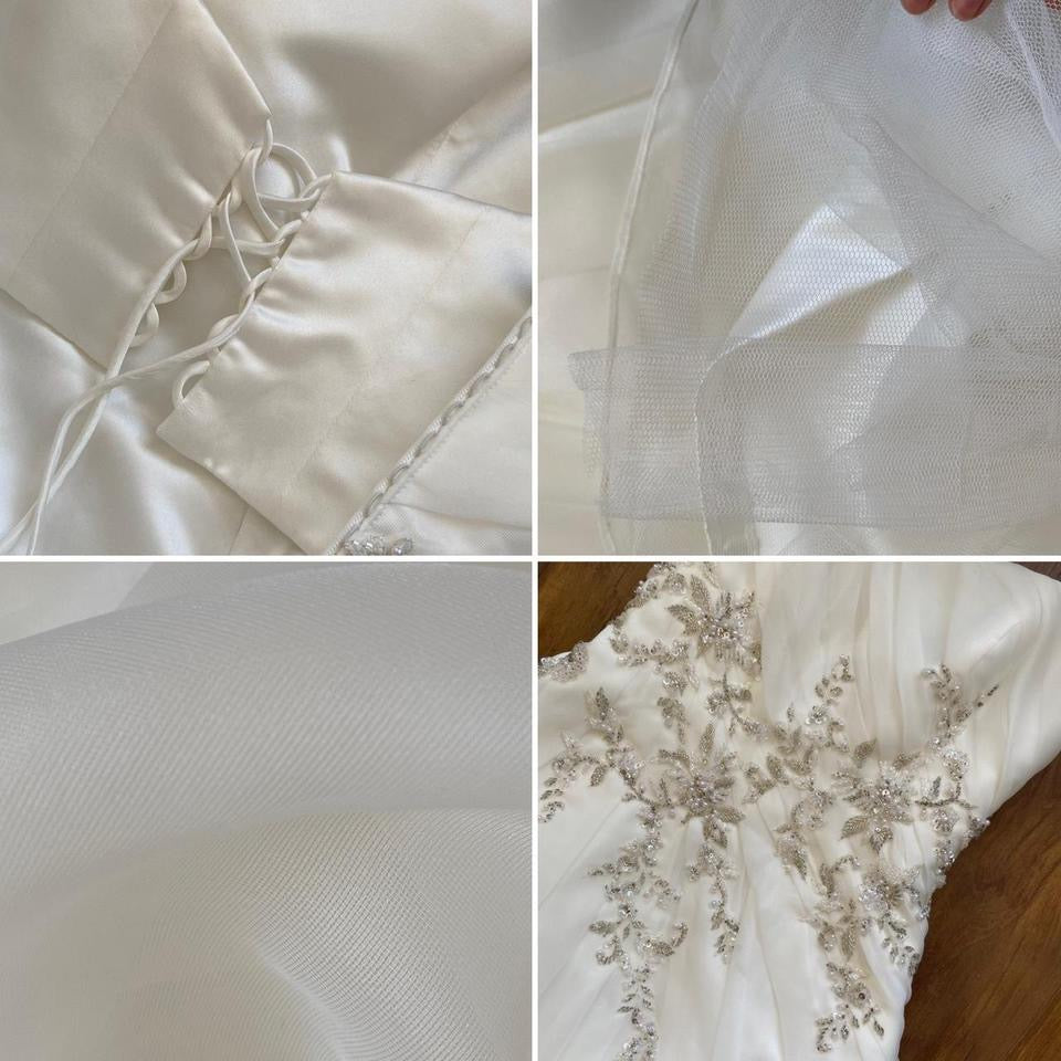 Off white strapless a-line wedding dress UK 12-14