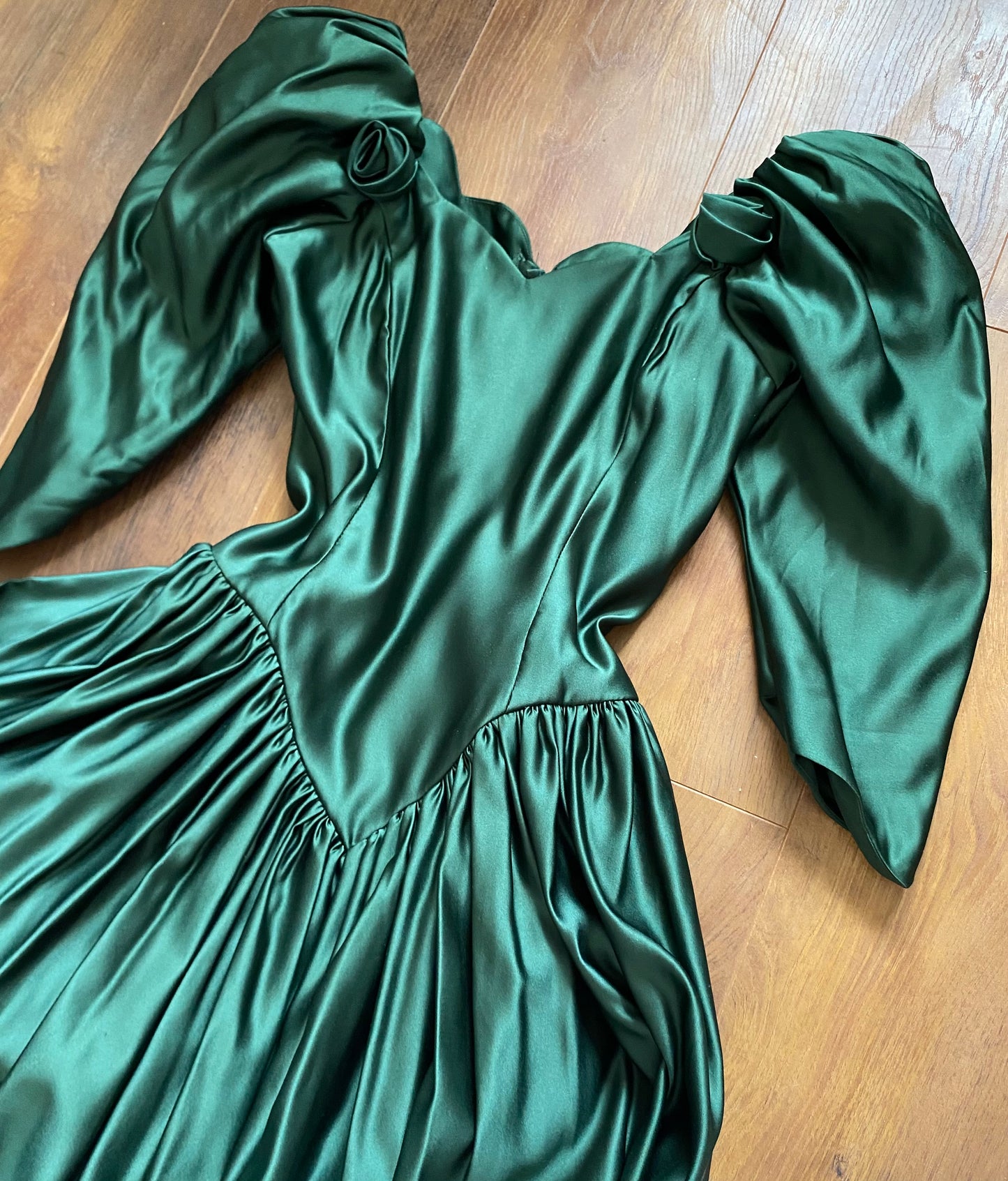 Pronuptia forest green evening dress uk 10