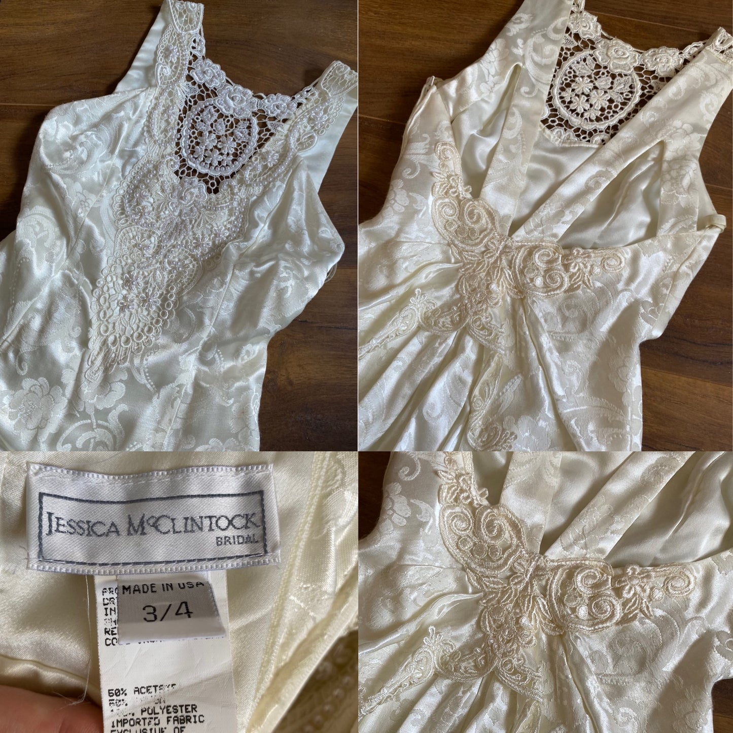 Silky white Jessica McClintock petite wedding dress UK 8