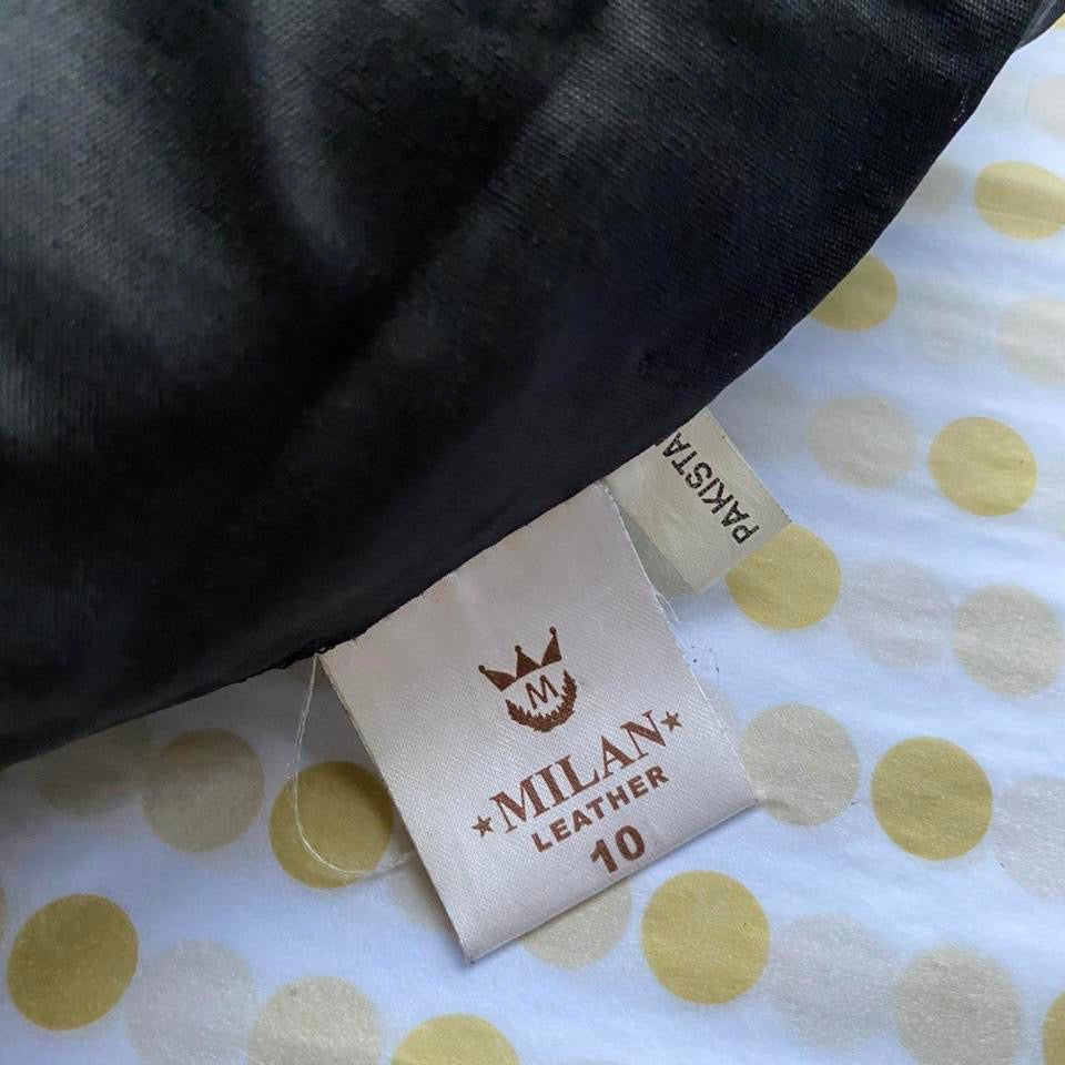 100% real leather black high waisted trousers UK 8