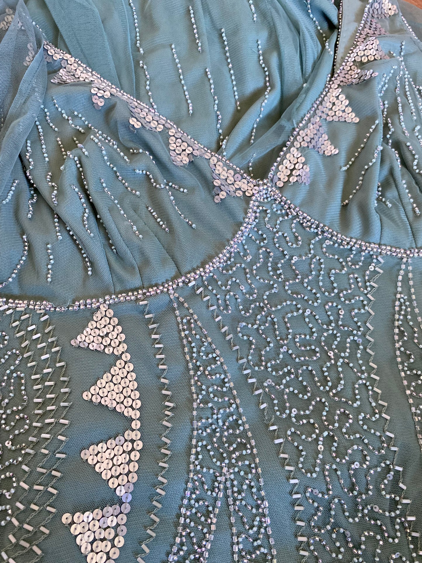 Bead & sequin Principles midi dress & shawl UK 14