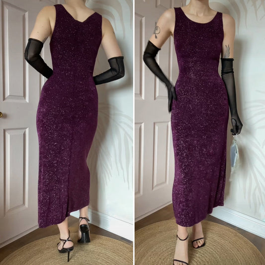 Bay trading purple glittery stretch evening dress UK 12 & 14 available