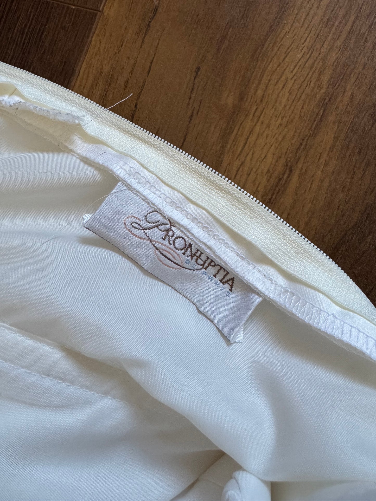 Pronuptia ivory off shoulder wedding dress uk 12