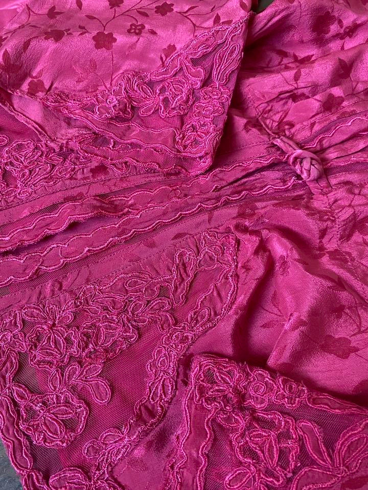 100% silk pink 2 piece uk 8-10/S
