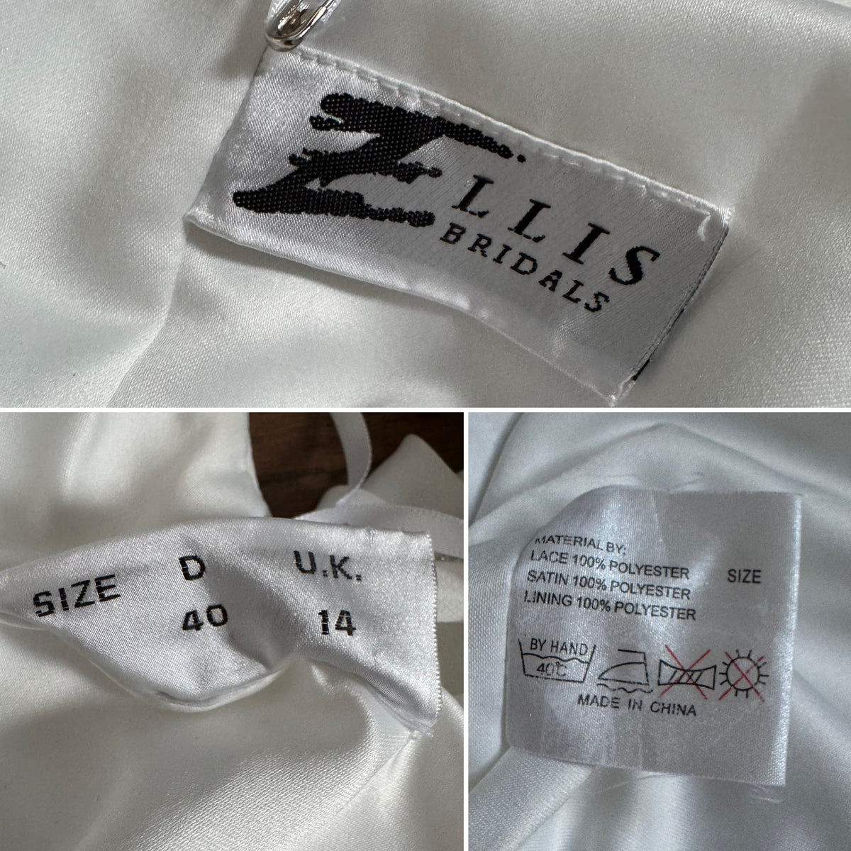 Ellis bridal white wedding dress uk 12-14
