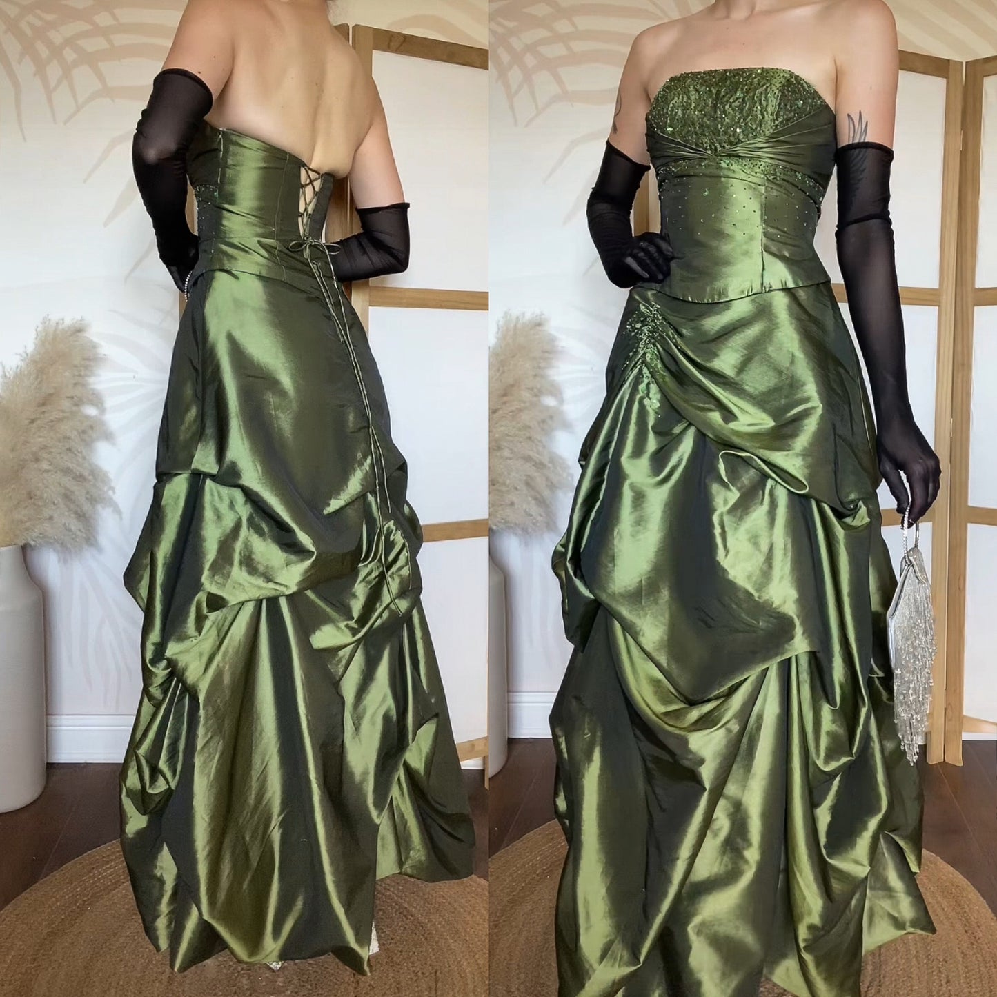 Zum Zum strapless green a-line prom dress uk 10