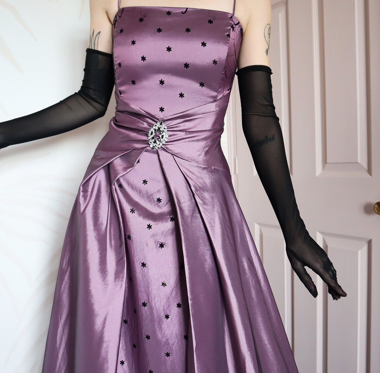 Vintage YVE London purple gown UK 18-20