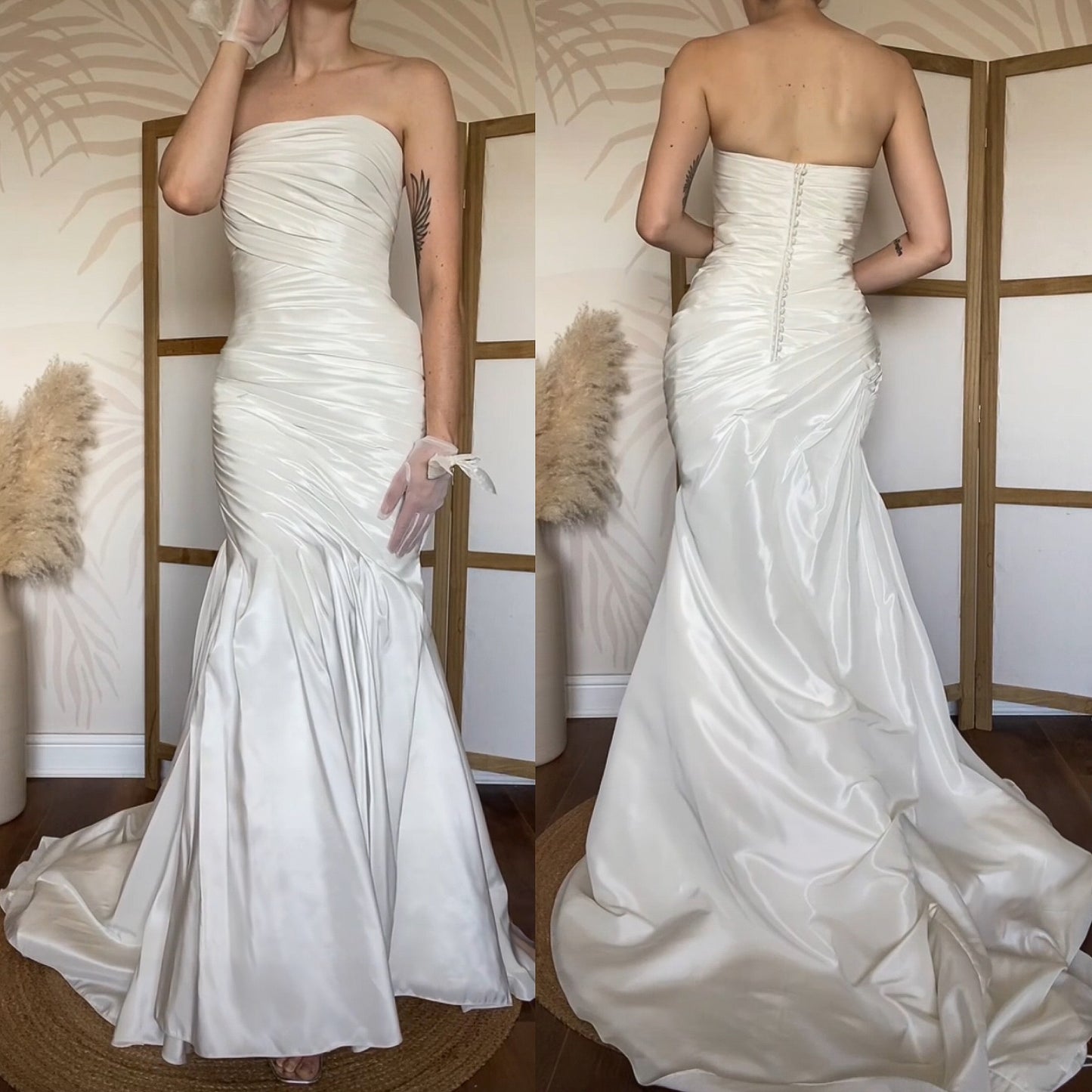 Victoria Jane silky ivory fishtail wedding dress UK 12-14