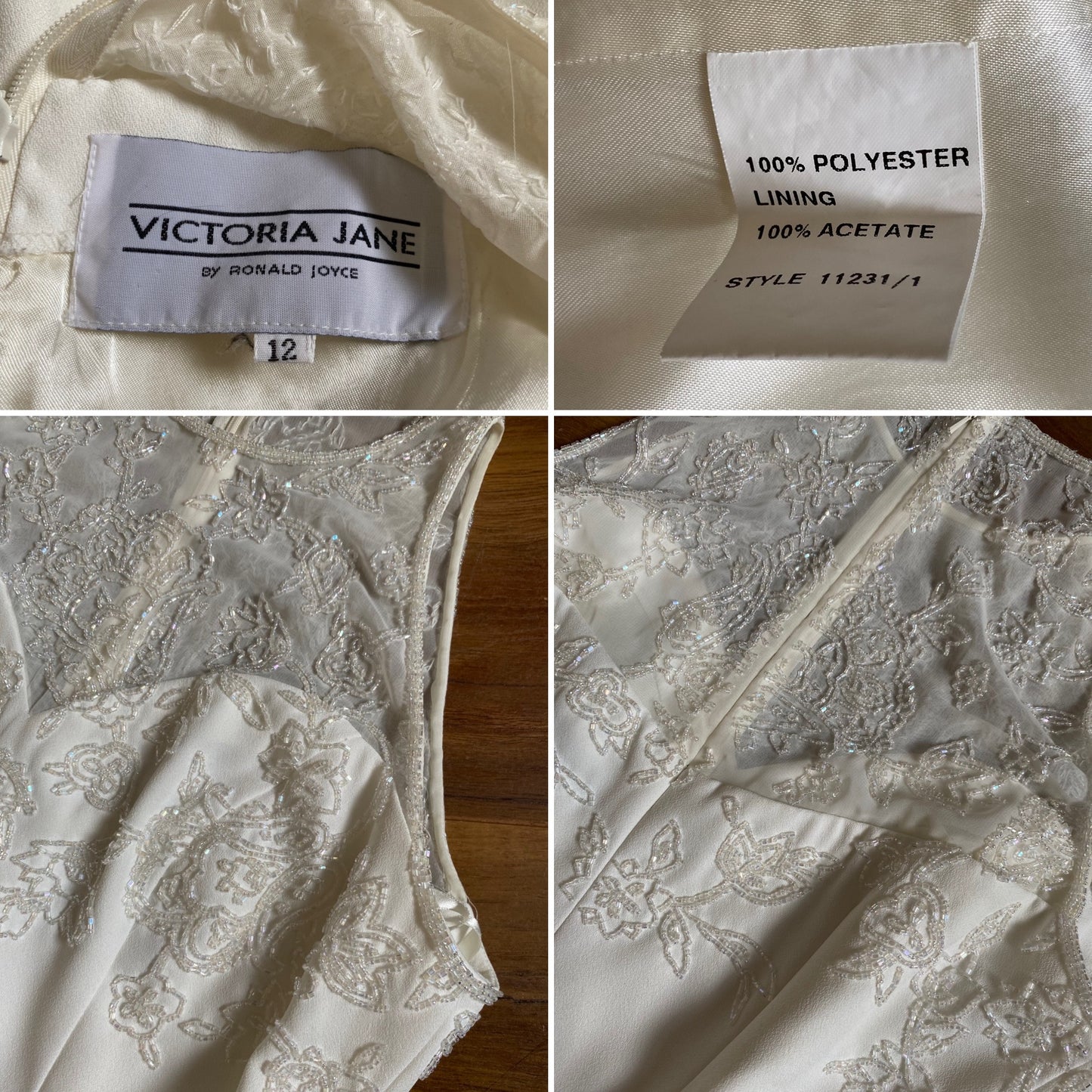 Victoria Jane white beaded wedding dress UK 12