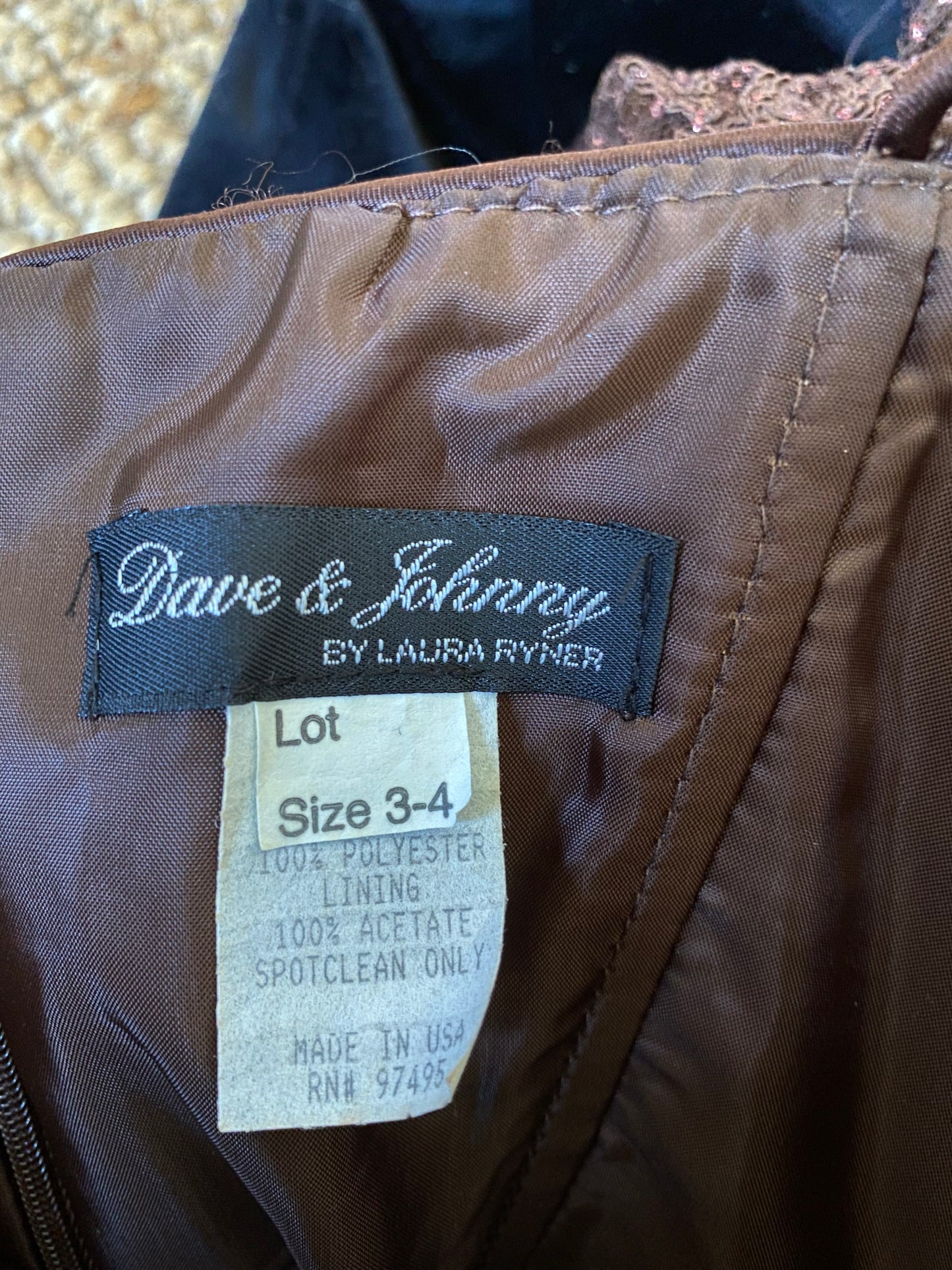 Dave & Johnny glittery lace evening dress UK 8