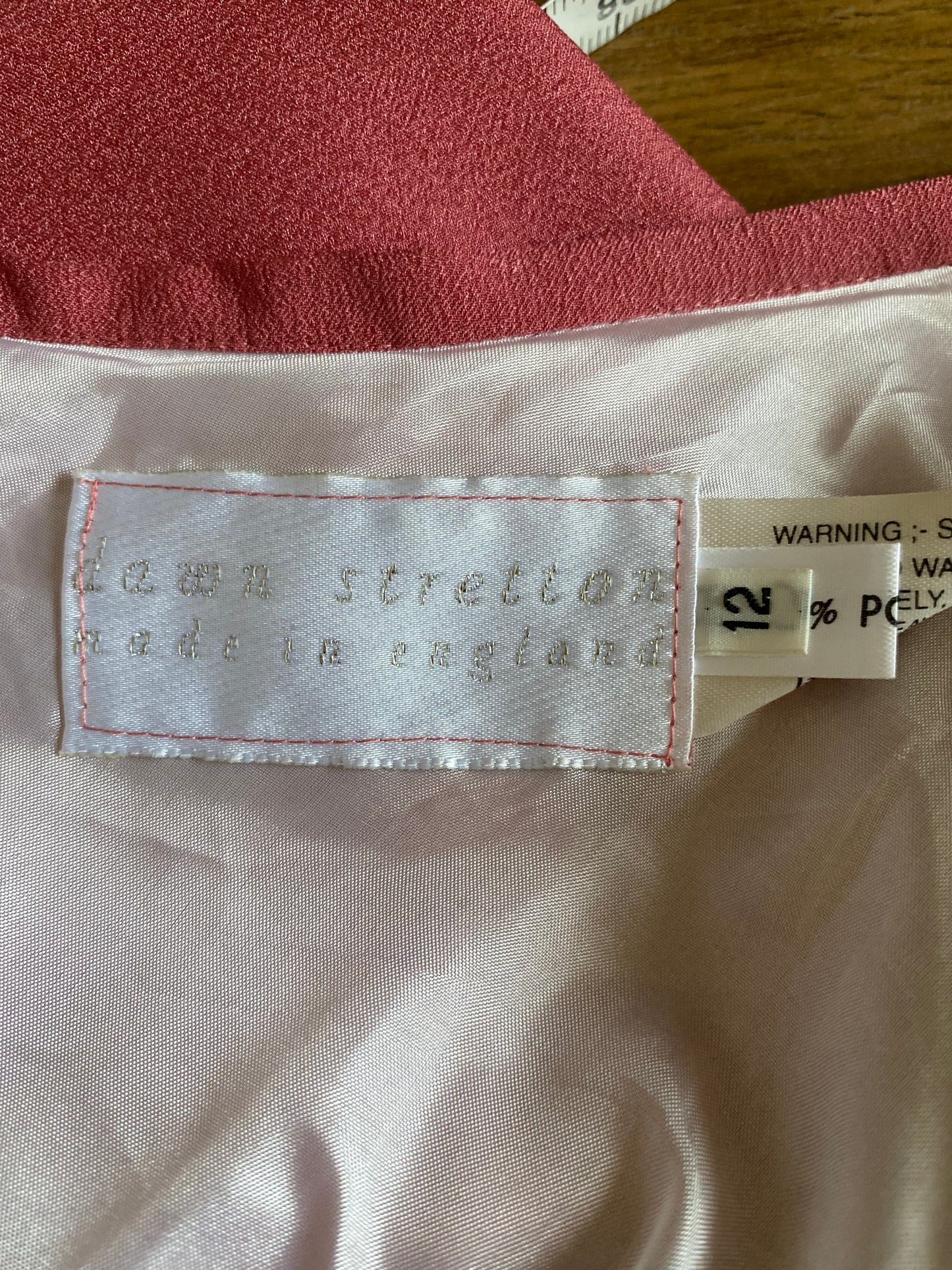 Dawn Stretton dusky pink evening dress UK 12