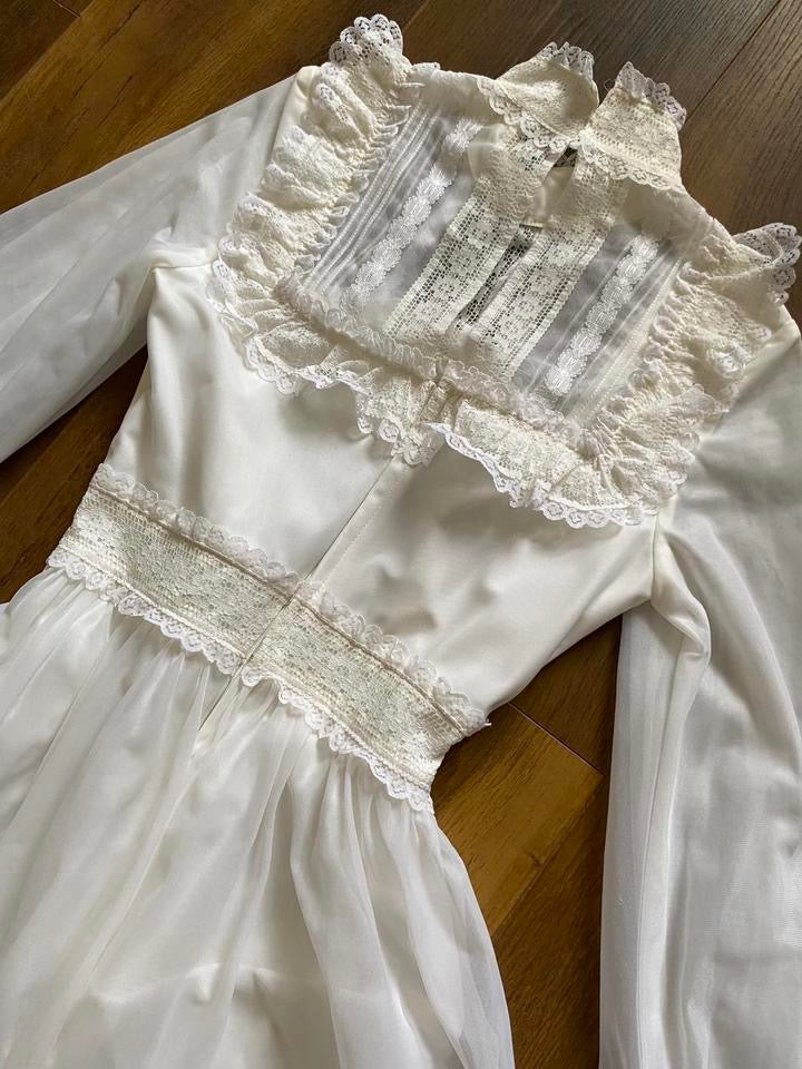 Vintage Berkertex Bride 70s wedding dress uk 6-8