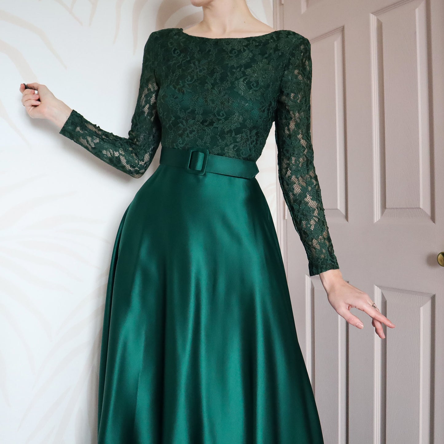 Vintage Dave & Johnny lace a-line dress UK 10