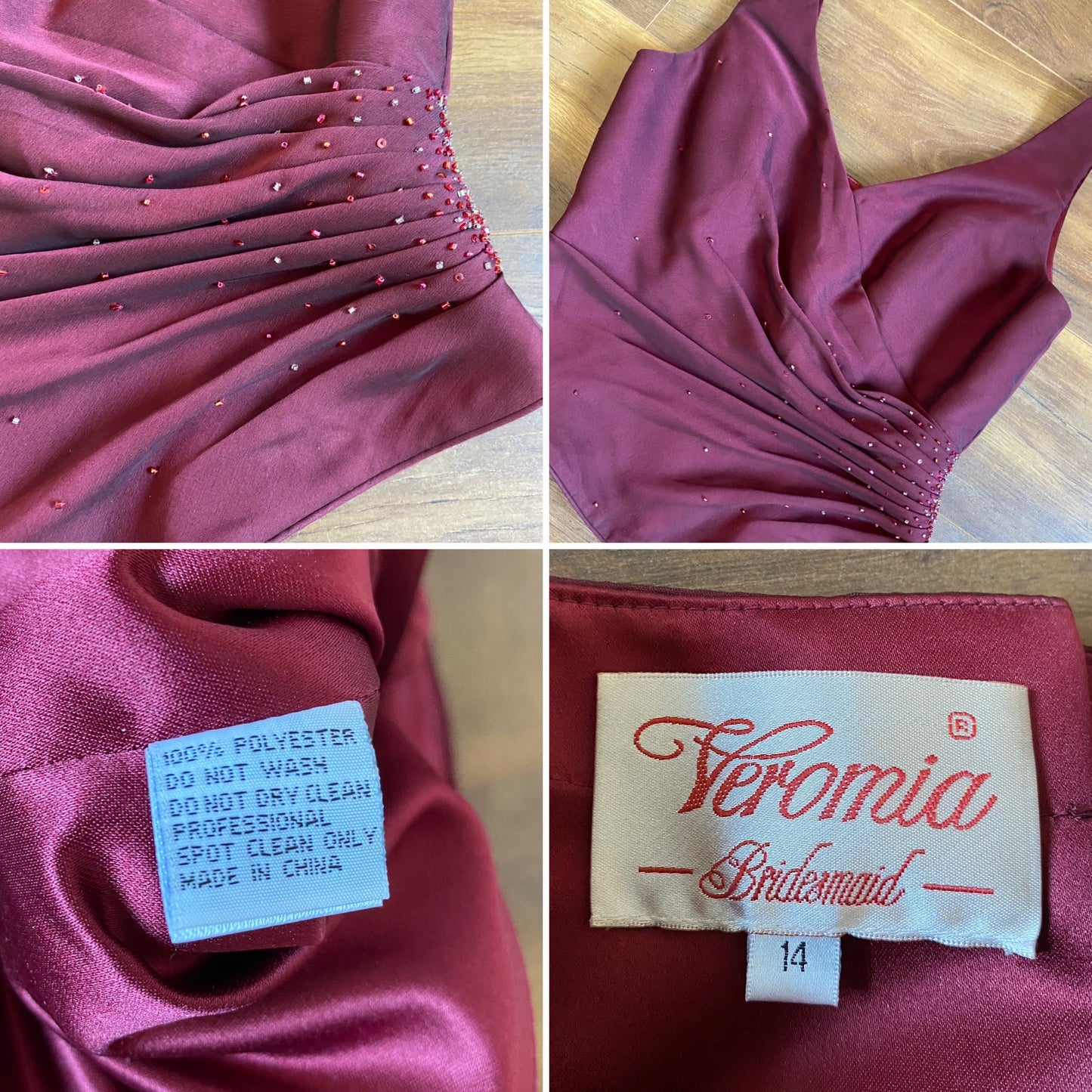 Burgundy 2 piece prom set sizes UK 14 & 16 available