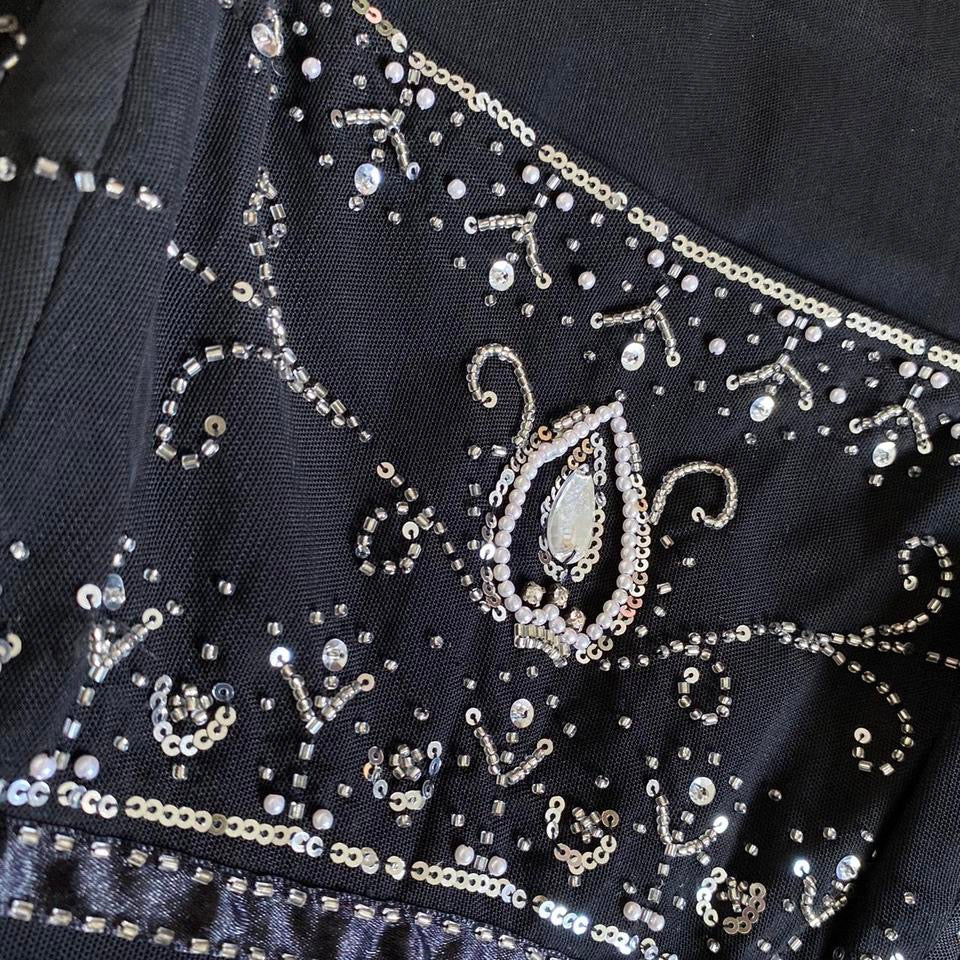 Black beaded Debut midi dress UK 8