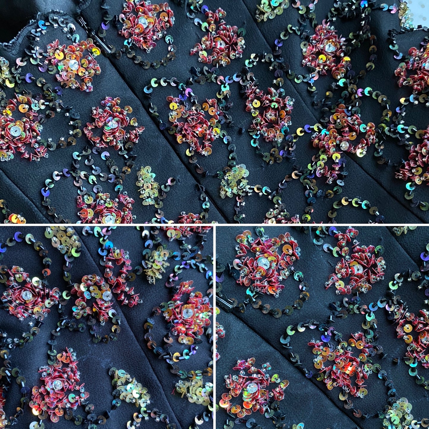 Red & black YVE London silk strapless gown UK 10