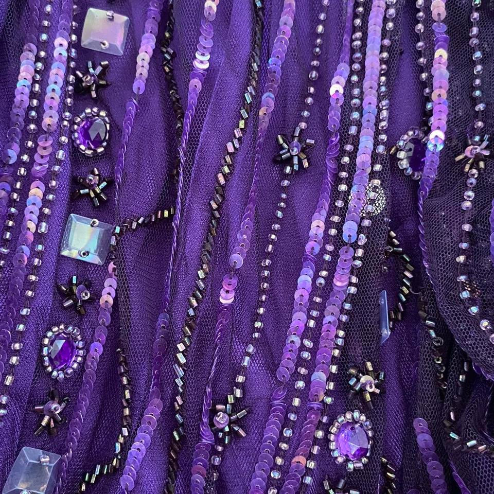 Purple sequin evening dress UK 10