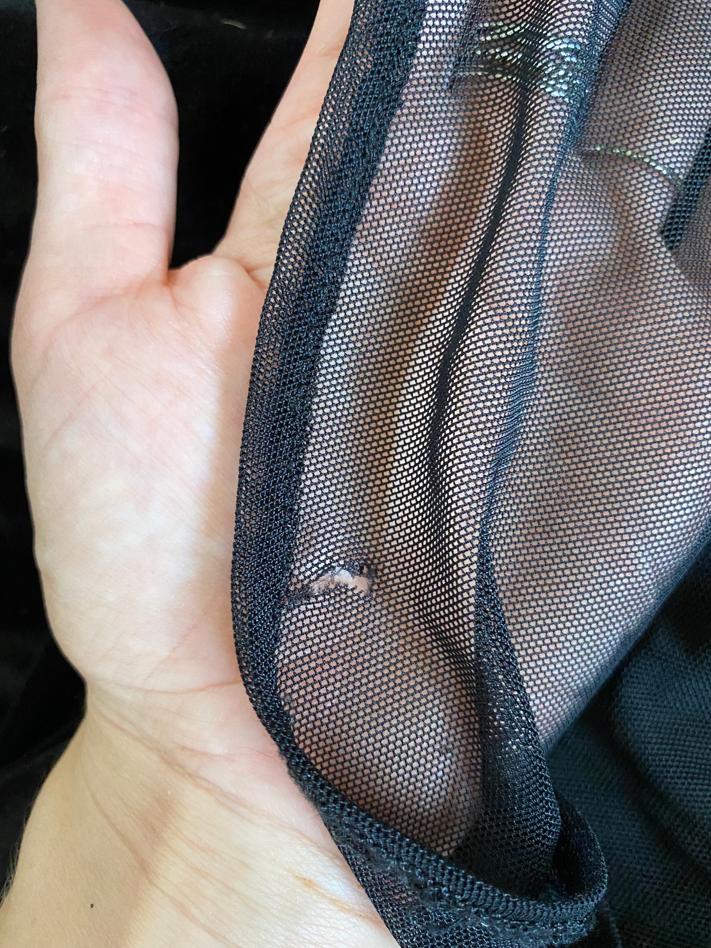 Black velvet beaded evening dress UK 14