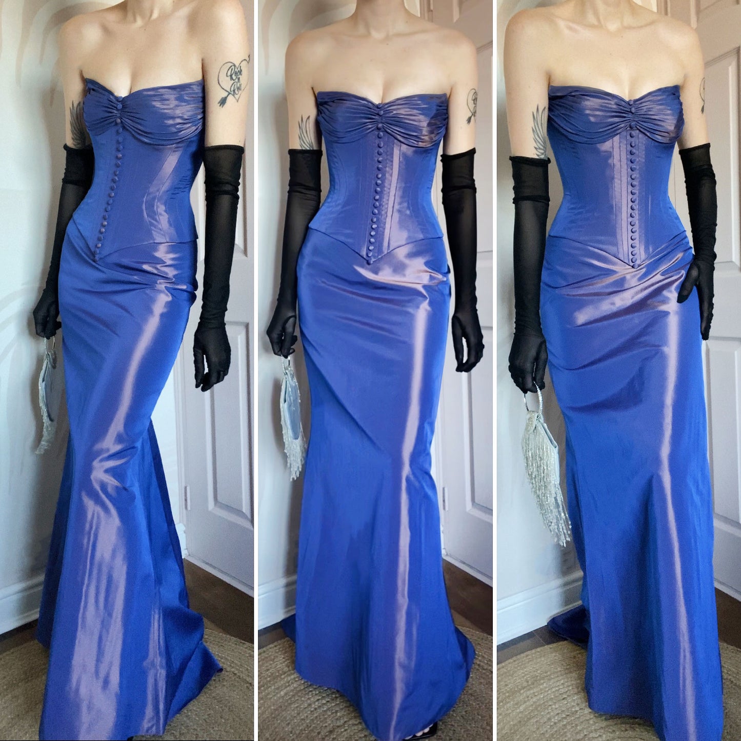 90s John Charles 2 piece corset & skirt set UK 10-12