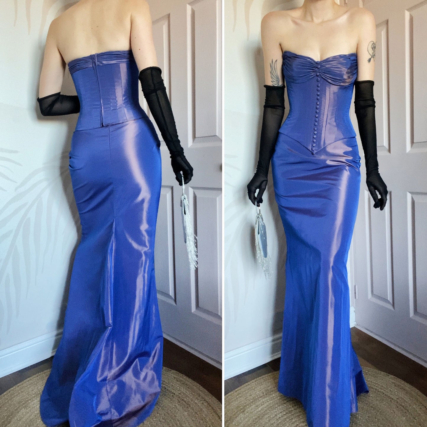 90s John Charles 2 piece corset & skirt set UK 10-12