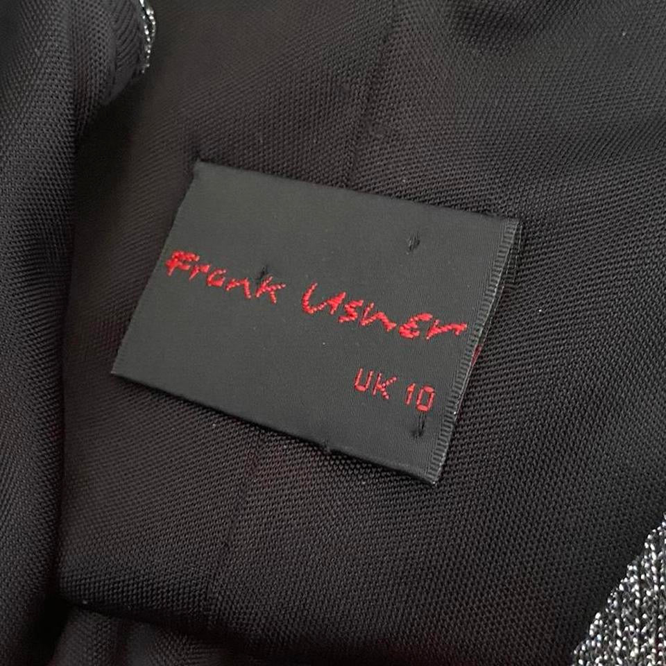 Silver Frank Usher stretch wrap evening dress UK 10-12