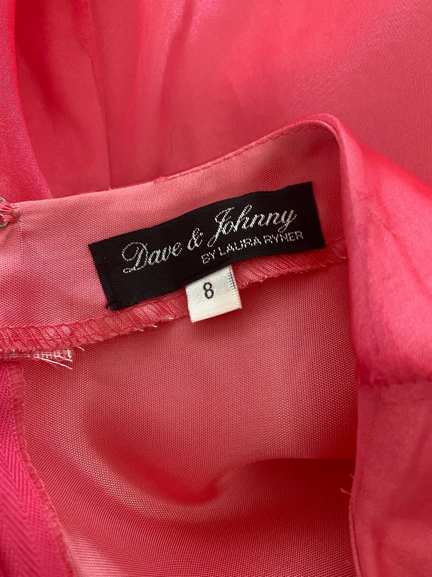 Pink Dave & Johnny organza 2 piece top & skirt set UK 8