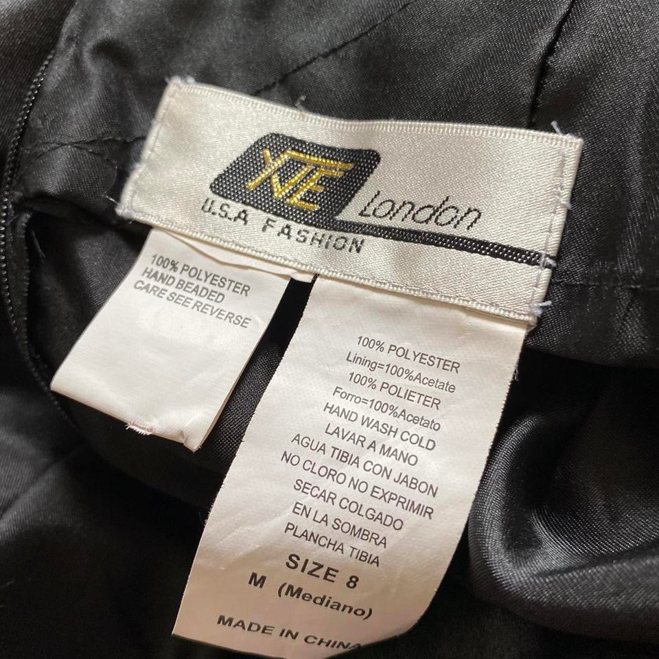 Black beaded YVE evening dress UK 10