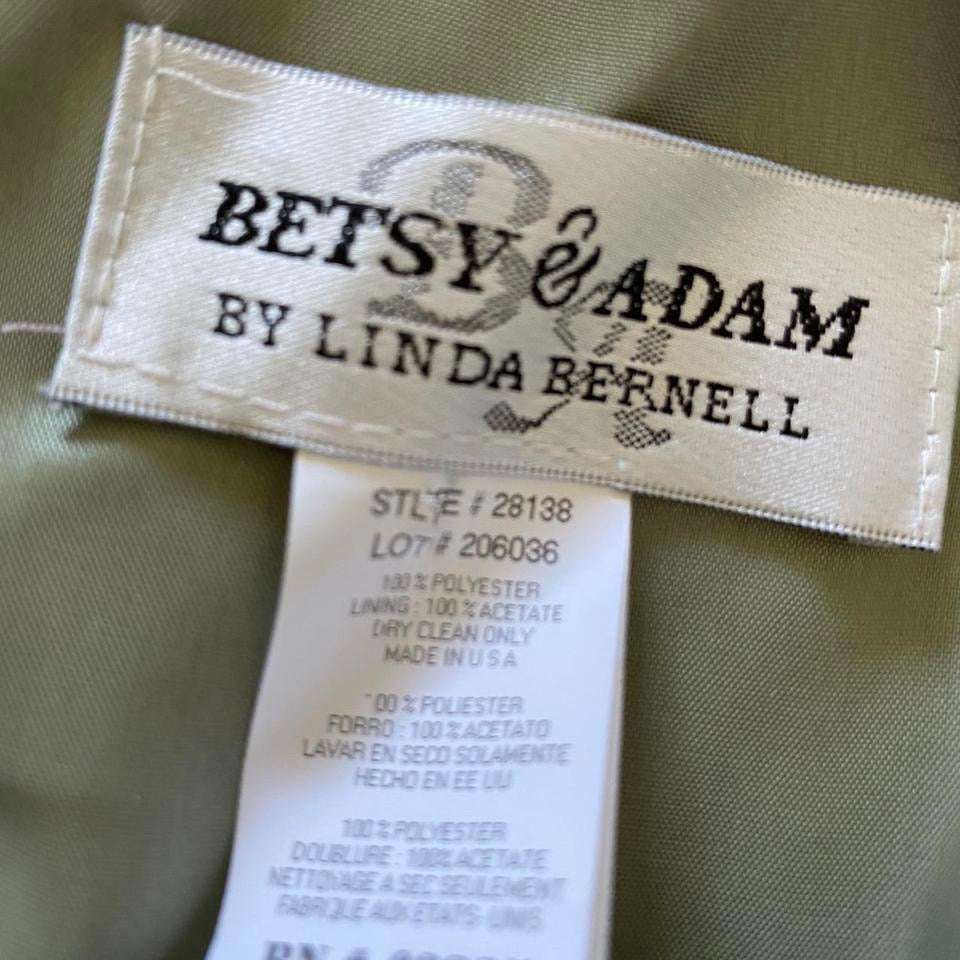 Subtle green evening dress with trail UK 10