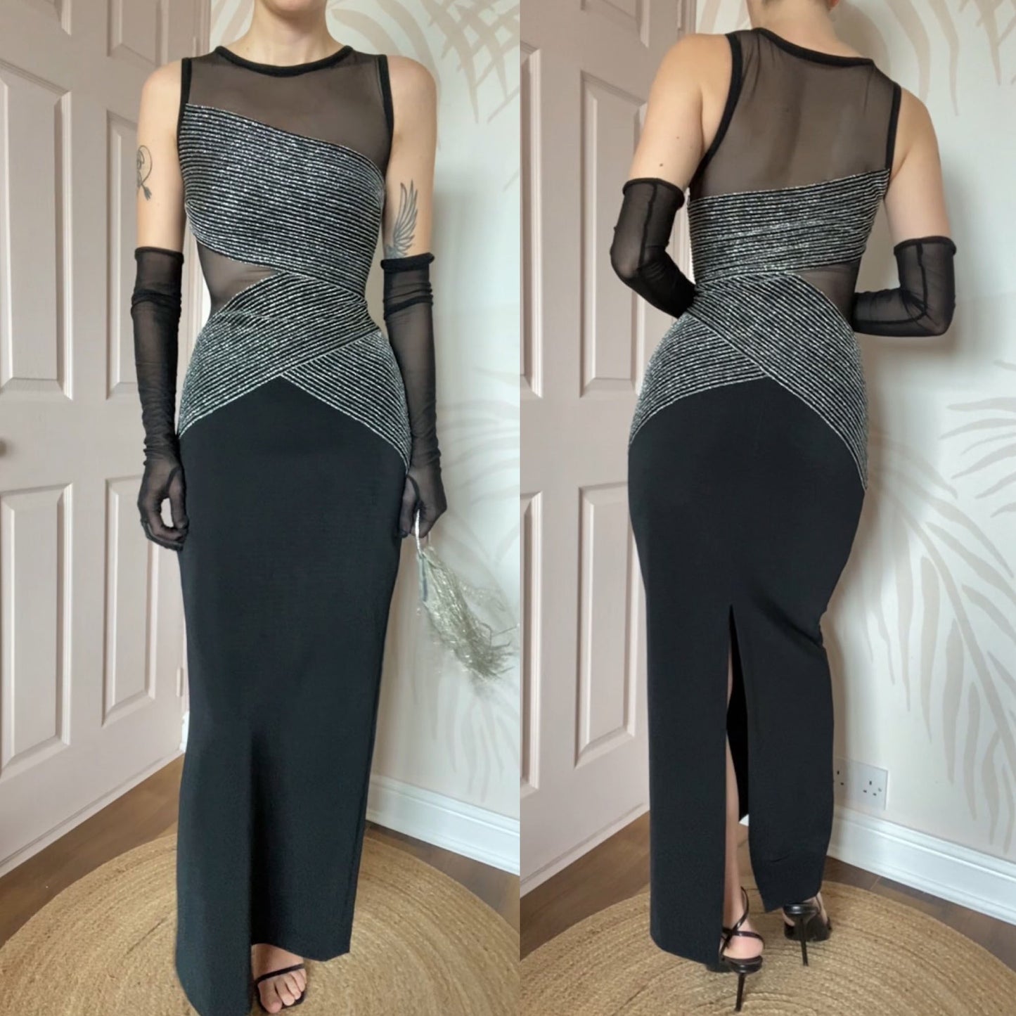 Bernshaw stretch sheer panel dress UK 12