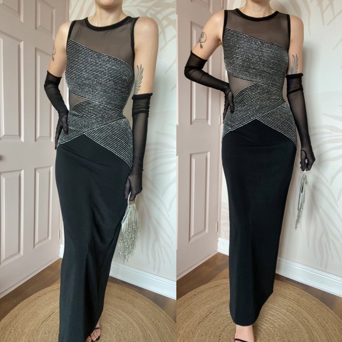 Bernshaw stretch sheer panel dress UK 12