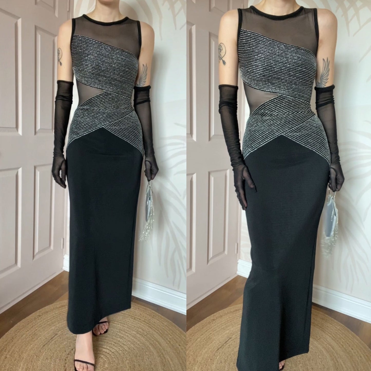Bernshaw stretch sheer panel dress UK 12