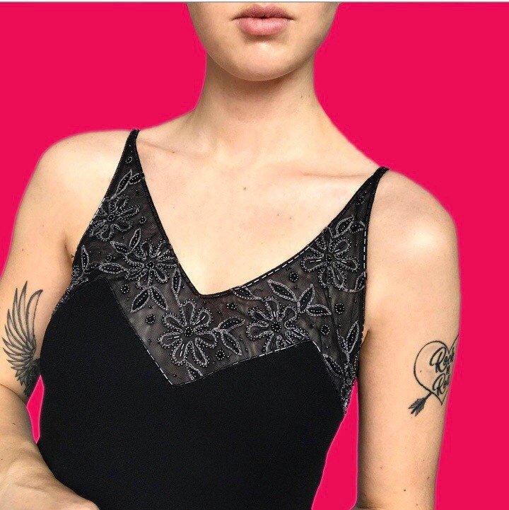 Beautiful black fitted principles maxi evening dress UK 10