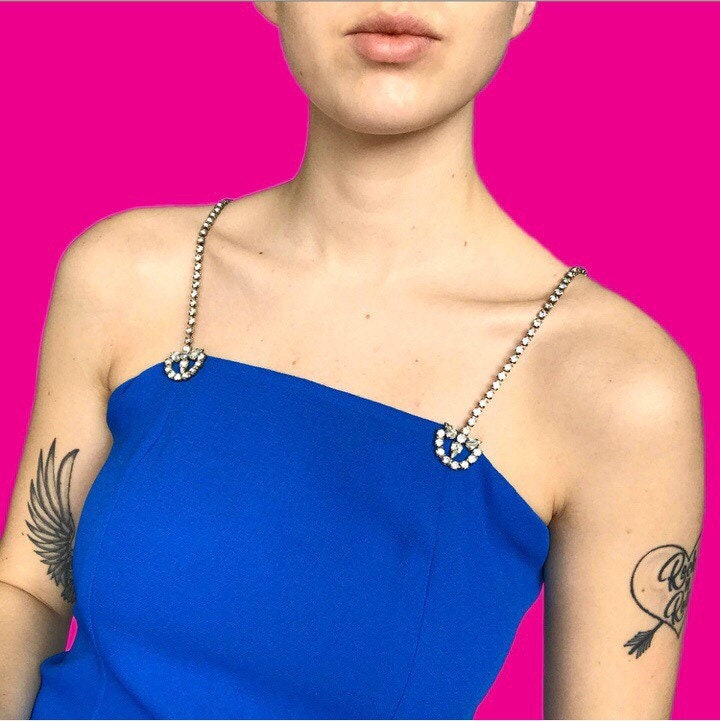 Stunning royal blue maxi dress with diamanté strap detailing UK 10 - Free UK shipping