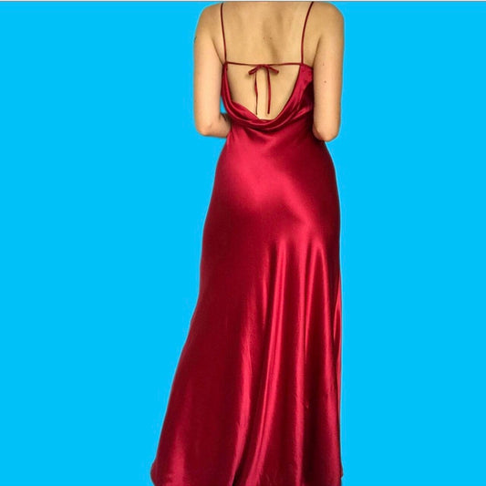 Beautiful 100% silk pink slip prom dress UK 12