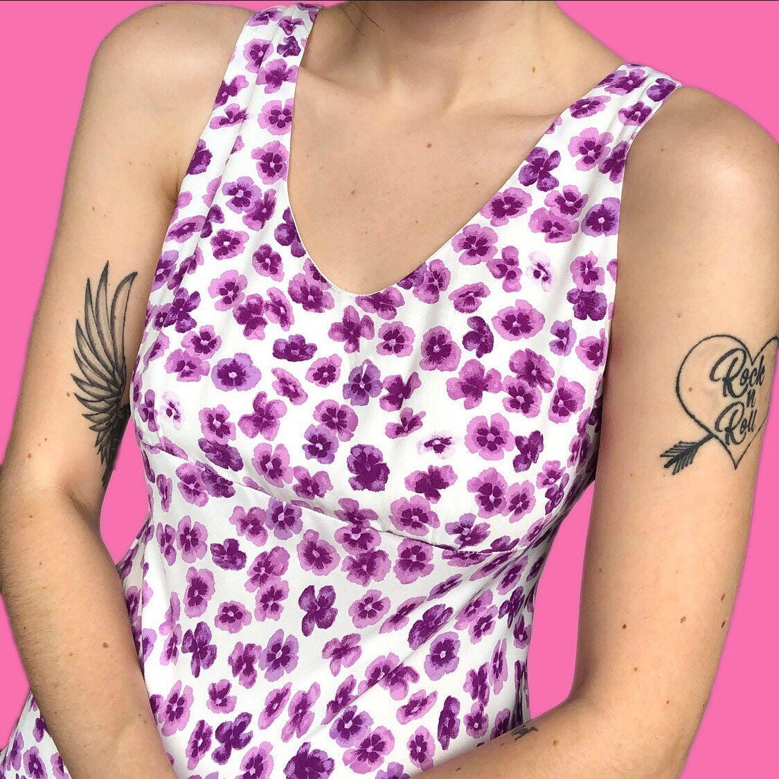 Beautiful white summer floral petite midi dress UK 14