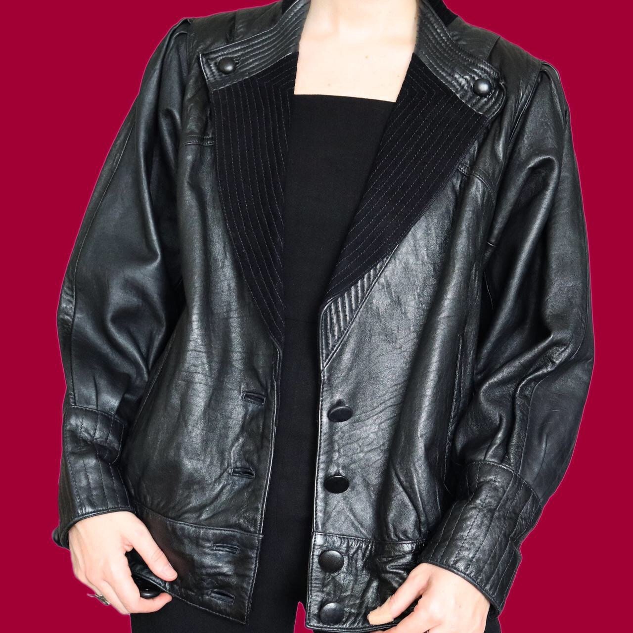 Super cool vintage 80’s 100% real leather jacket UK M