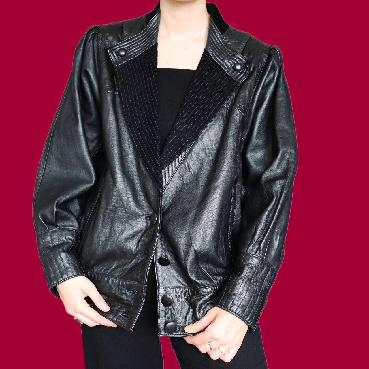 Super cool vintage 80’s 100% real leather jacket UK M