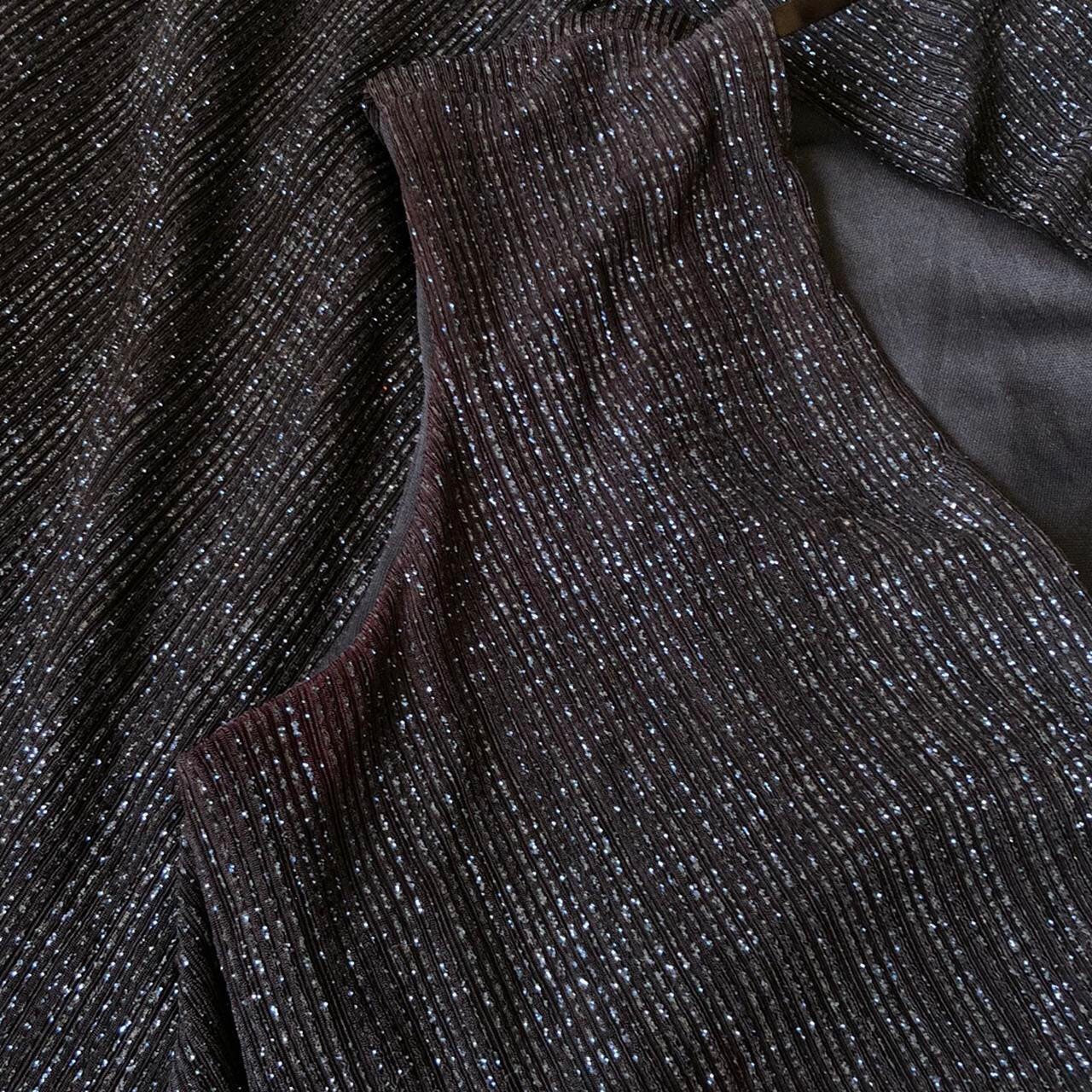 Beautiful vintage navy stretch glitter evening party dress UK 12