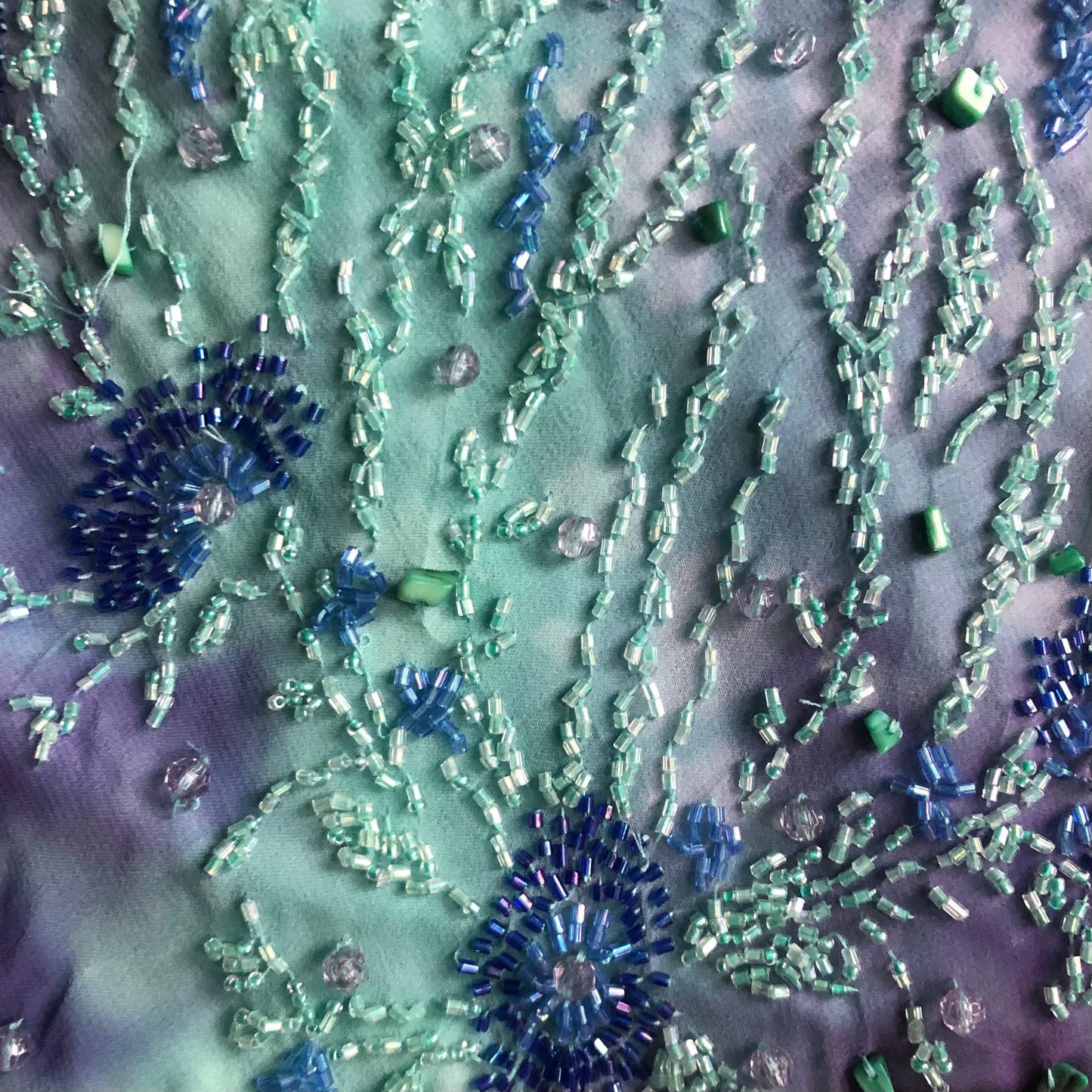 Stunning bright 100% silk chiffon evening mermaid prom dress UK 10