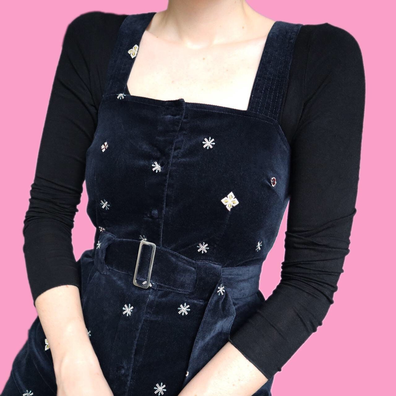 Beautiful navy velvet mini dress UK 8