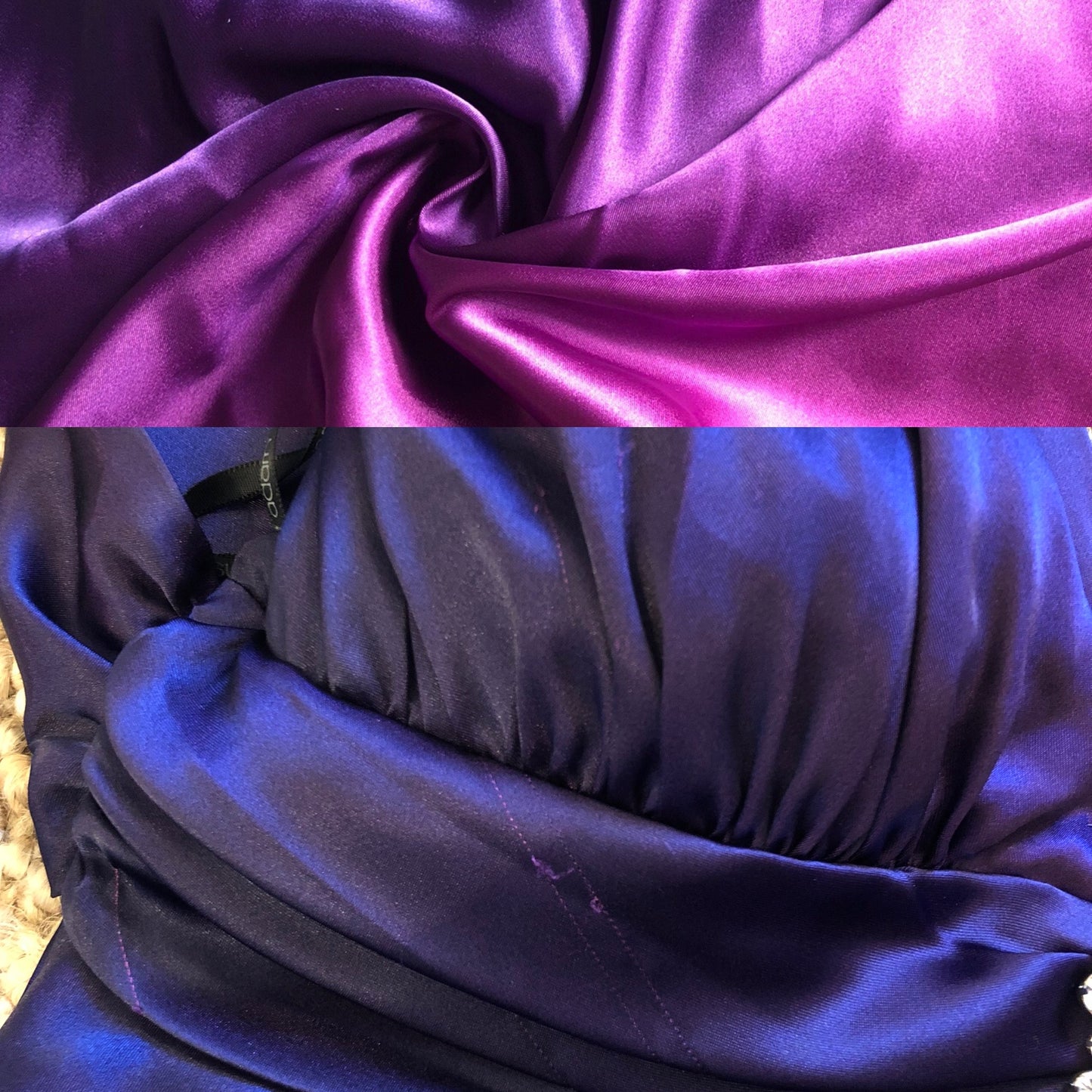 Stunning silky ombré open back evening dress UK 10