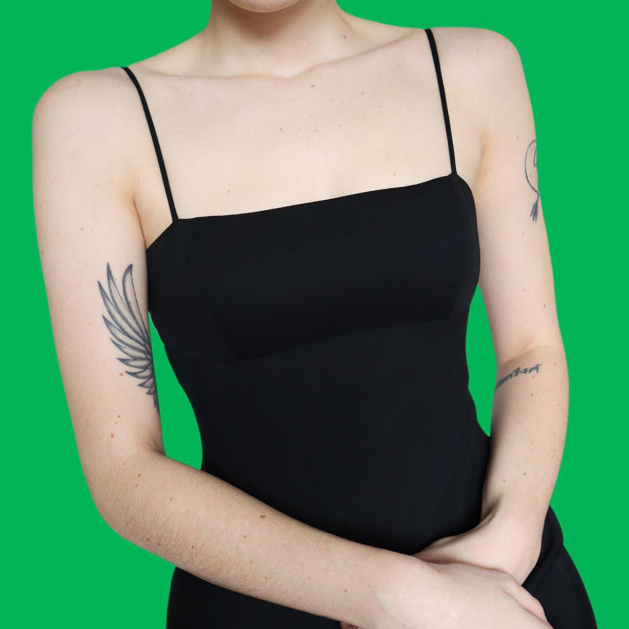 Super chic black chiffon evening dress UK 8