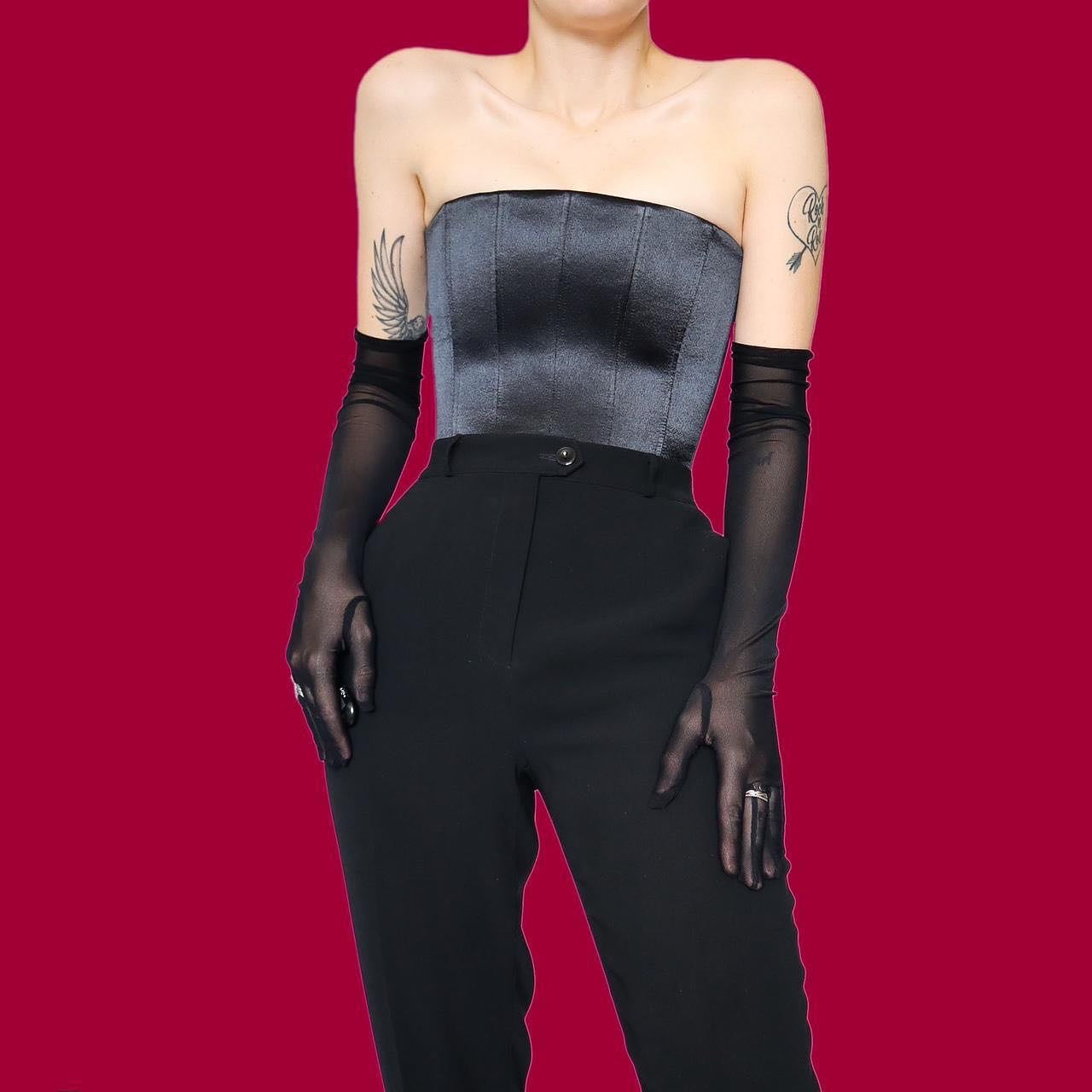 Black lace up corset UK 10