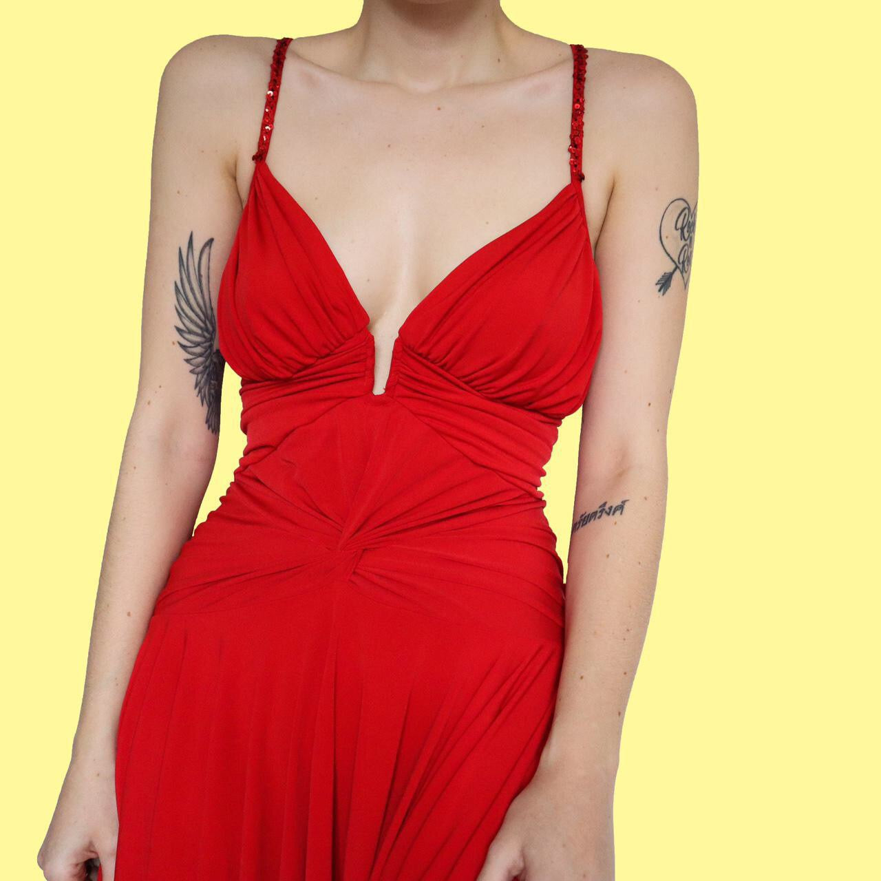Super sexy Morgan De Toi red stretch midi dress UK 14