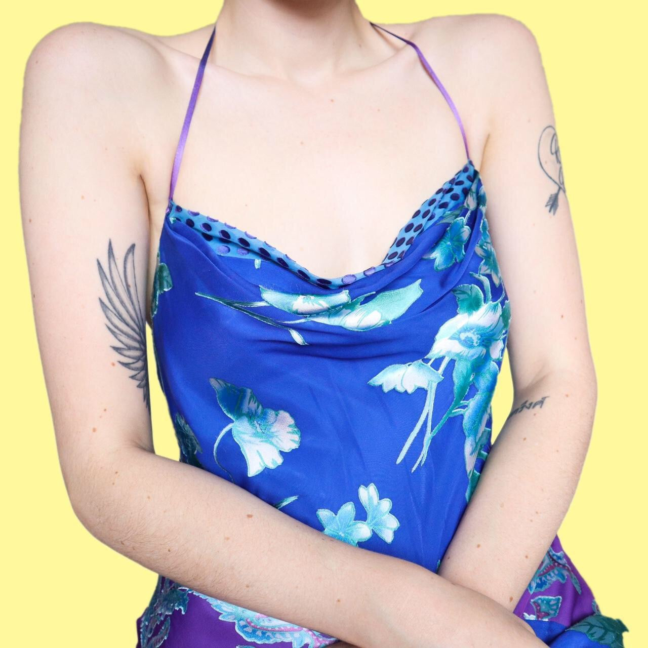 Beautiful silk blend floral slip dress UK 12