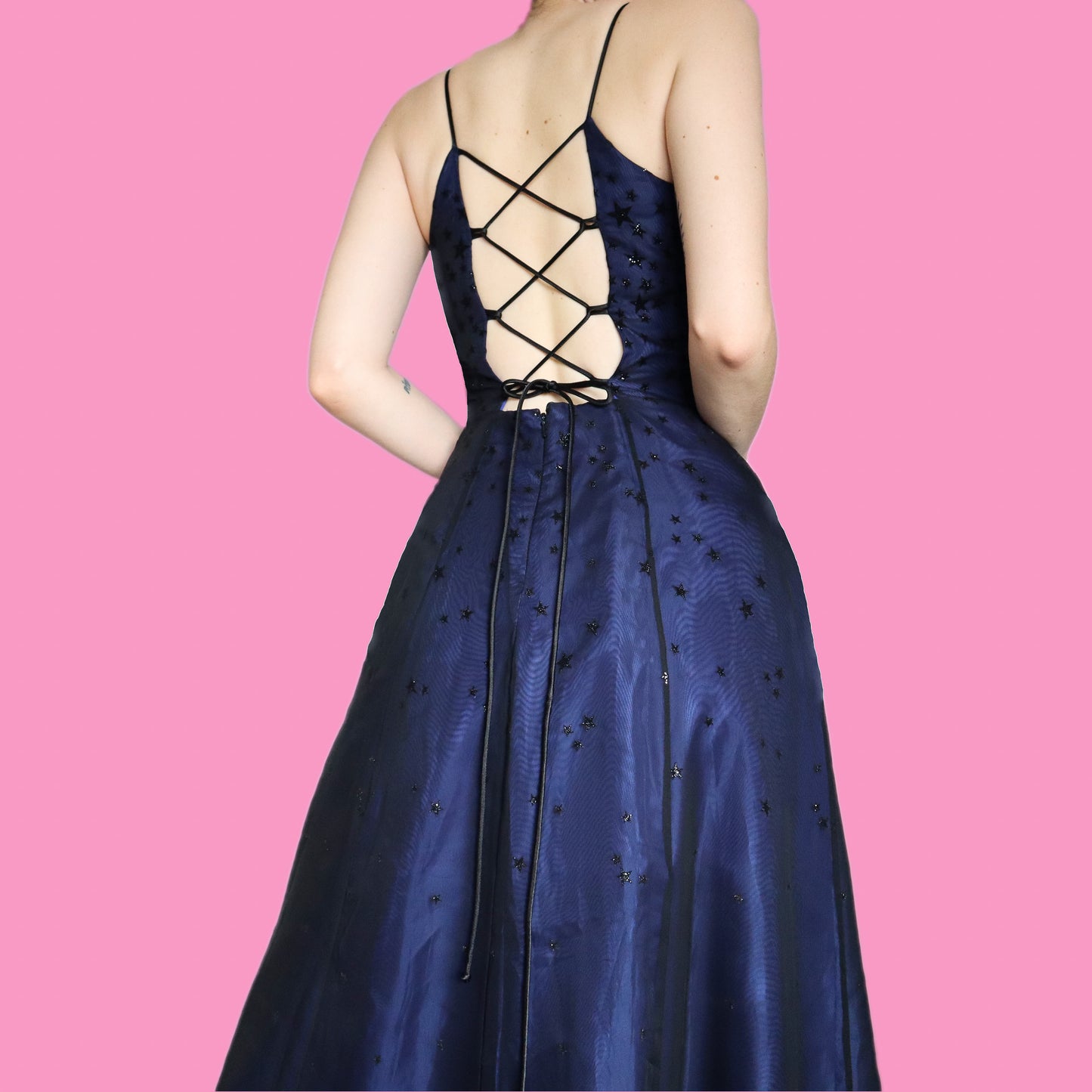 Beautiful a-line glitter star detail prom dress UK 10