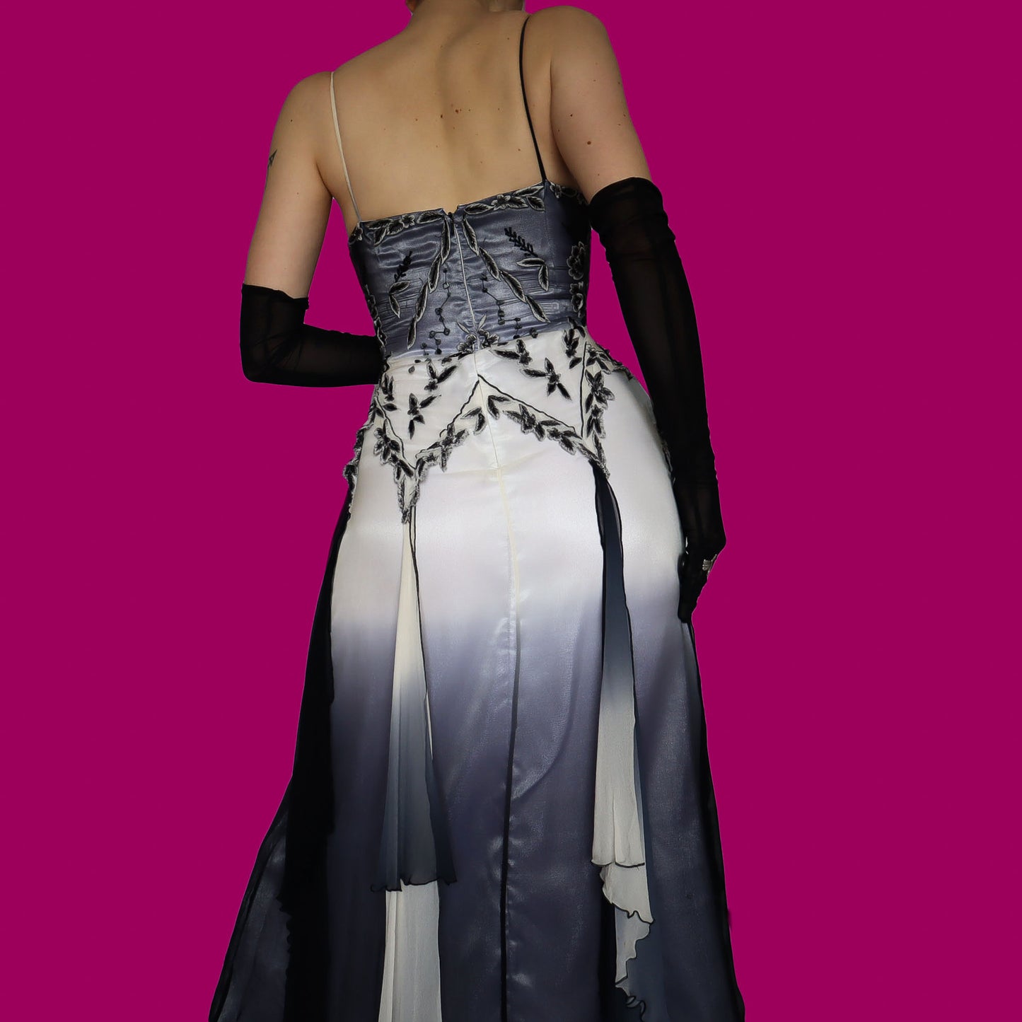 YVE London 100% silk evening dress UK 12
